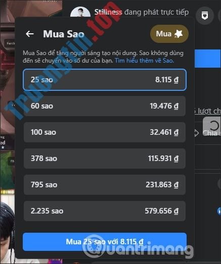 Cách&nbsp;tặng&nbsp;sao&nbsp;cho&nbsp;game&nbsp;thủ&nbsp;trên&nbsp;Facebook&nbsp;Gaming