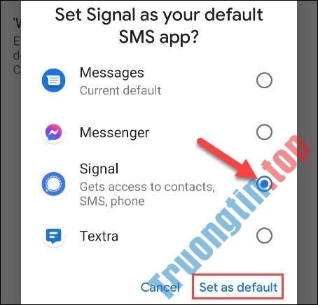 Cách đặt Signal làm ứng dụng nhắn tin SMS mặc định trên Android