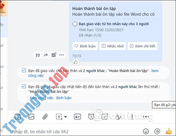 Cách&nbsp;giao&nbsp;bài&nbsp;tập&nbsp;cho&nbsp;học&nbsp;sinh&nbsp;trên&nbsp;Zalo