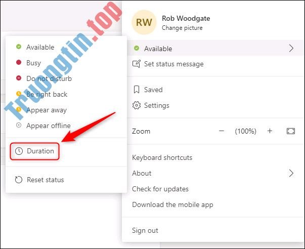 Cách&nbsp;thay&nbsp;đổi&nbsp;trạng&nbsp;thái&nbsp;của&nbsp;bạn&nbsp;trong&nbsp;Microsoft&nbsp;Teams