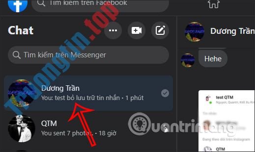 Cách bỏ lưu trữ tin nhắn Messenger