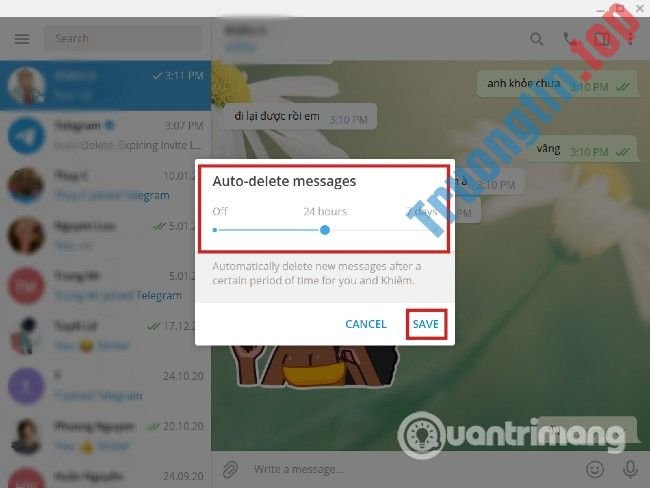 Cách&nbsp;cài&nbsp;Telegram&nbsp;trên&nbsp;Windows&nbsp;10&nbsp;tự&nbsp;động&nbsp;xóa&nbsp;tin&nbsp;nhắn