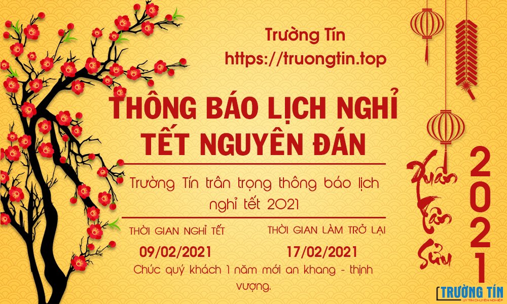 Thông Báo Lịch Nghỉ Tết Nguyên Đán 2021