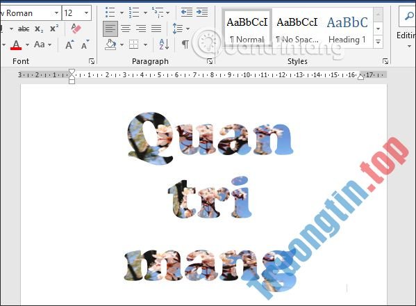 Cách lồng ảnh vào chữ trong Word