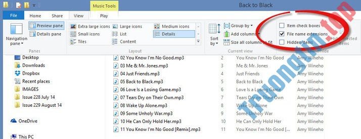 Cách hiện đuôi file, xem phần mở rộng file trên Windows 10/7/8