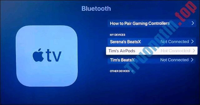 Cách&nbsp;kết&nbsp;nối&nbsp;AirPods&nbsp;với&nbsp;Apple&nbsp;TV