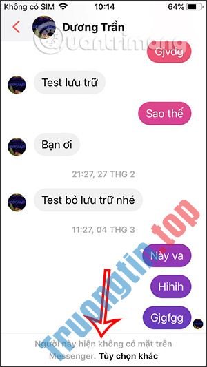 Người&nbsp;này&nbsp;hiện&nbsp;không&nbsp;có&nbsp;trên&nbsp;Messenger&nbsp;là&nbsp;gì?