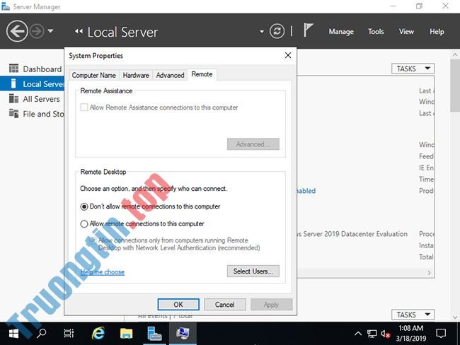 Thiết&nbsp;lập&nbsp;Remote&nbsp;Desktop&nbsp;trên&nbsp;Windows&nbsp;Server&nbsp;2019