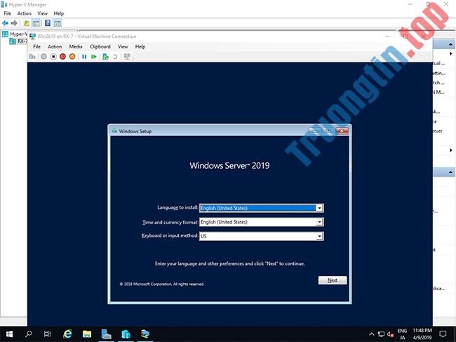 Cách cài đặt Hyper-V trên Windows Server 2019