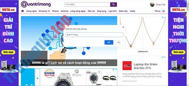 Cách&nbsp;đặt&nbsp;tên&nbsp;cho&nbsp;một&nbsp;cửa&nbsp;sổ&nbsp;Google&nbsp;Chrome