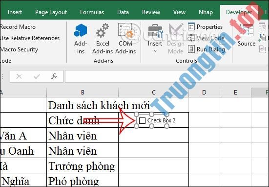 Cách&nbsp;chèn&nbsp;checkbox&nbsp;trong&nbsp;Excel