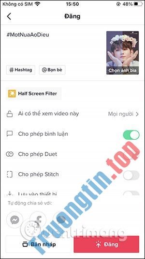 Cách quay video filter một nửa ảo diệu trên TikTok