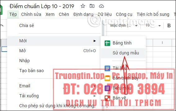 Cách&nbsp;chèn&nbsp;Template&nbsp;vào&nbsp;Google&nbsp;Sheets