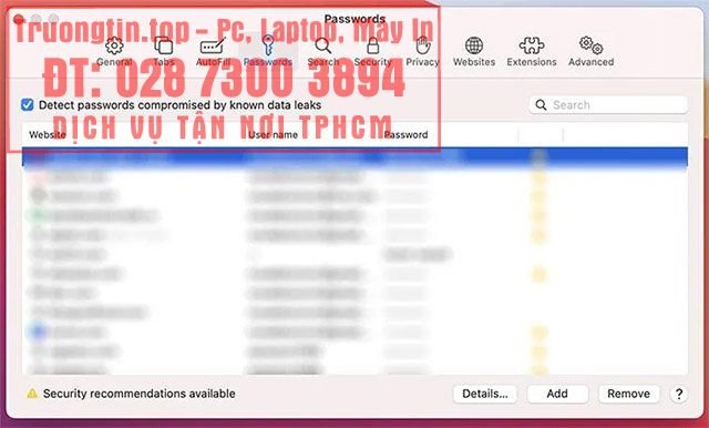 Cách&nbsp;xem&nbsp;mật&nbsp;khẩu&nbsp;đã&nbsp;lưu&nbsp;trong&nbsp;Safari&nbsp;trên&nbsp;máy&nbsp;Mac