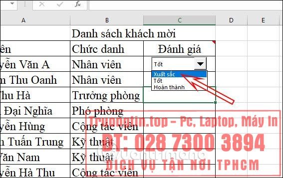 Cách&nbsp;tạo&nbsp;Combo&nbsp;Box&nbsp;trong&nbsp;Excel