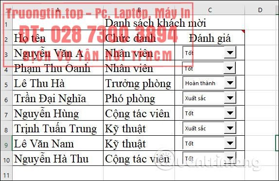 Cách&nbsp;tạo&nbsp;Combo&nbsp;Box&nbsp;trong&nbsp;Excel