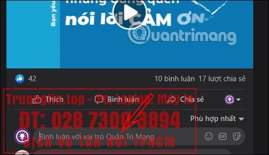 Cách&nbsp;comment&nbsp;bằng&nbsp;Fanpage&nbsp;Facebook