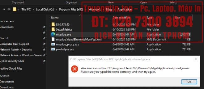 Cách&nbsp;sửa&nbsp;lỗi&nbsp;Windows&nbsp;cannot&nbsp;find&nbsp;msedge.exe