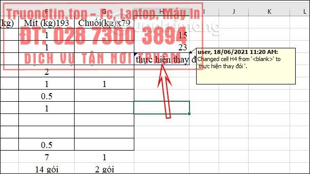 Cách&nbsp;dùng&nbsp;Track&nbsp;Changes&nbsp;trong&nbsp;Excel