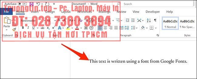 Cách sử dụng phông chữ Google (Google Fonts) trong Microsoft Word