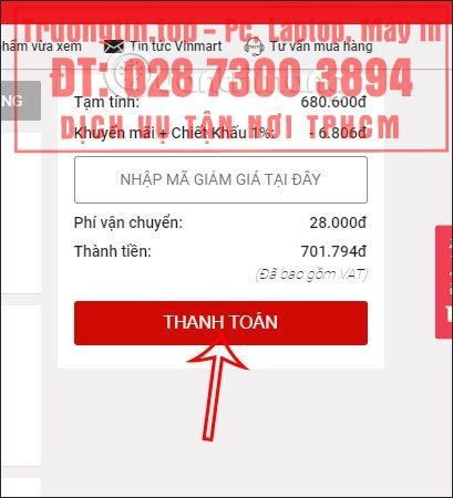 Hướng dẫn mua hàng VinMart Online