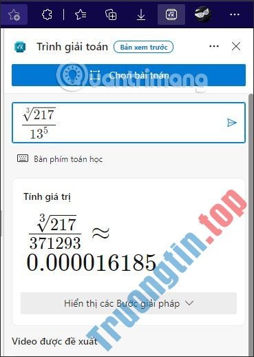Cách&nbsp;dùng&nbsp;Math&nbsp;Solver&nbsp;trên&nbsp;Microsoft&nbsp;Edge&nbsp;giải&nbsp;Toán