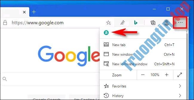 Cách&nbsp;chọn&nbsp;tiện&nbsp;ích&nbsp;mở&nbsp;rộng&nbsp;xuất&nbsp;hiện&nbsp;trên&nbsp;thanh&nbsp;công&nbsp;cụ&nbsp;Microsoft&nbsp;Edge