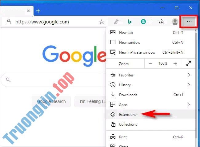 Cách&nbsp;chọn&nbsp;tiện&nbsp;ích&nbsp;mở&nbsp;rộng&nbsp;xuất&nbsp;hiện&nbsp;trên&nbsp;thanh&nbsp;công&nbsp;cụ&nbsp;Microsoft&nbsp;Edge