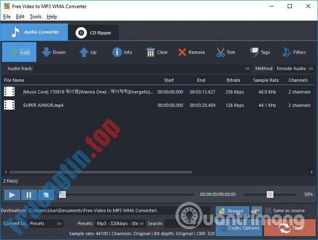 Cách&nbsp;chuyển&nbsp;video&nbsp;sang&nbsp;mp3&nbsp;bằng&nbsp;Free&nbsp;Video&nbsp;To&nbsp;MP3&nbsp;WMA&nbsp;Converter