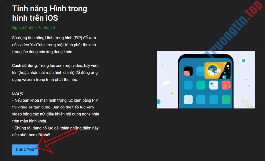 Cách&nbsp;trải&nbsp;nghiệm&nbsp;Picture-in-Picture&nbsp;YouTube&nbsp;trên&nbsp;iPhone/iPad