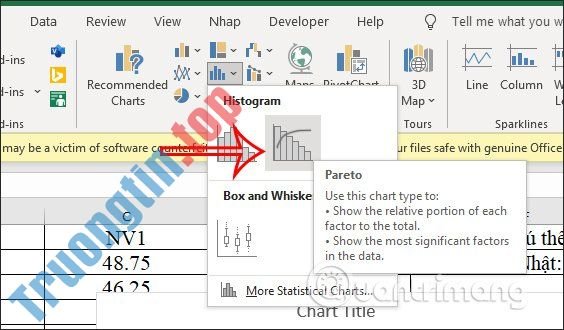 Cách&nbsp;sử&nbsp;dụng&nbsp;biểu&nbsp;đồ&nbsp;Pareto&nbsp;trong&nbsp;Excel