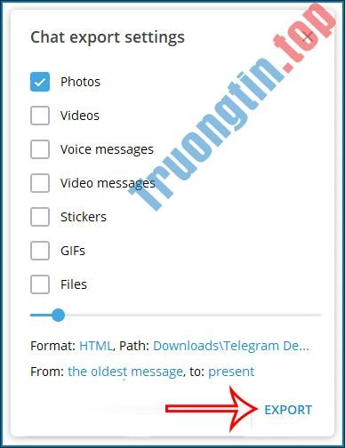 Cách&nbsp;xuất&nbsp;tin&nbsp;nhắn&nbsp;Telegram