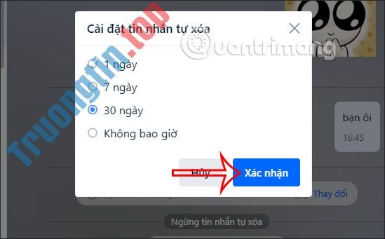Cách tự động xóa tin nhắn trên Zalo
