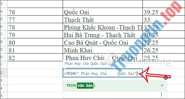 Cách&nbsp;xóa&nbsp;khoảng&nbsp;trắng&nbsp;trong&nbsp;Google&nbsp;Sheets