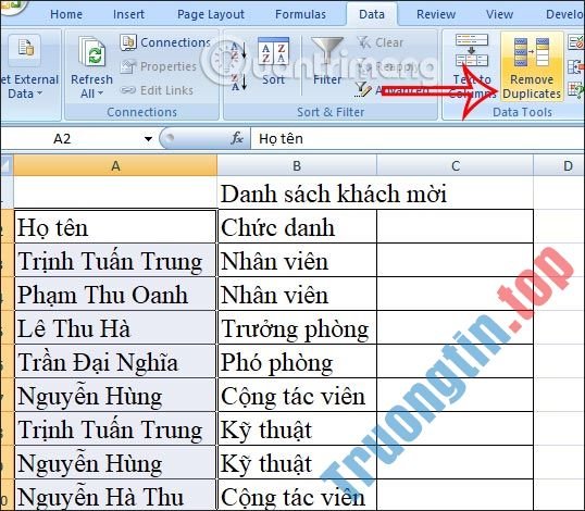 Cách&nbsp;lọc&nbsp;dữ&nbsp;liệu&nbsp;trùng&nbsp;trong&nbsp;Excel