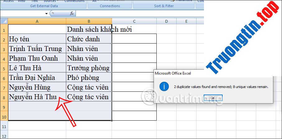 Cách&nbsp;lọc&nbsp;dữ&nbsp;liệu&nbsp;trùng&nbsp;trong&nbsp;Excel