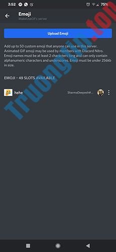 Cách thêm emoji vào Discord server