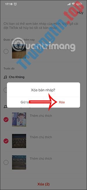 Cách khôi phục, xóa bản nháp trên TikTok