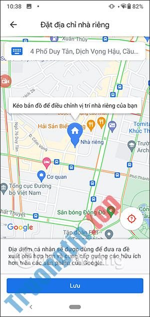 Cách&nbsp;thay&nbsp;địa&nbsp;chỉ&nbsp;nhà&nbsp;riêng&nbsp;trên&nbsp;Google&nbsp;Maps