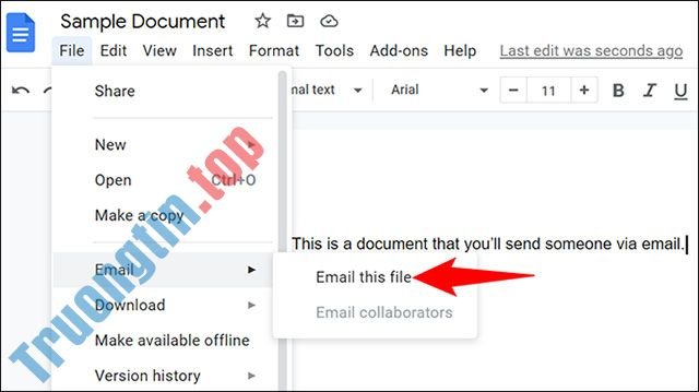 Cách&nbsp;gửi&nbsp;tài&nbsp;liệu&nbsp;Google&nbsp;Docs&nbsp;trực&nbsp;tiếp&nbsp;dưới&nbsp;dạng&nbsp;email