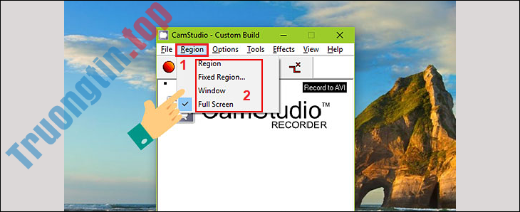 Instructions for recording laptop screen directly or using software