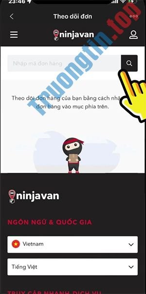 Cách tra mã vận đơn Ninja Van đơn giản