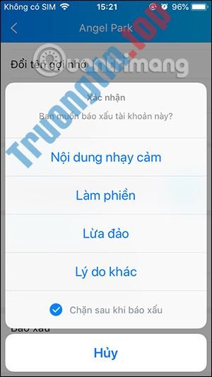 Cách&nbsp;dùng&nbsp;tính&nbsp;năng&nbsp;báo&nbsp;xấu&nbsp;trên&nbsp;Zalo