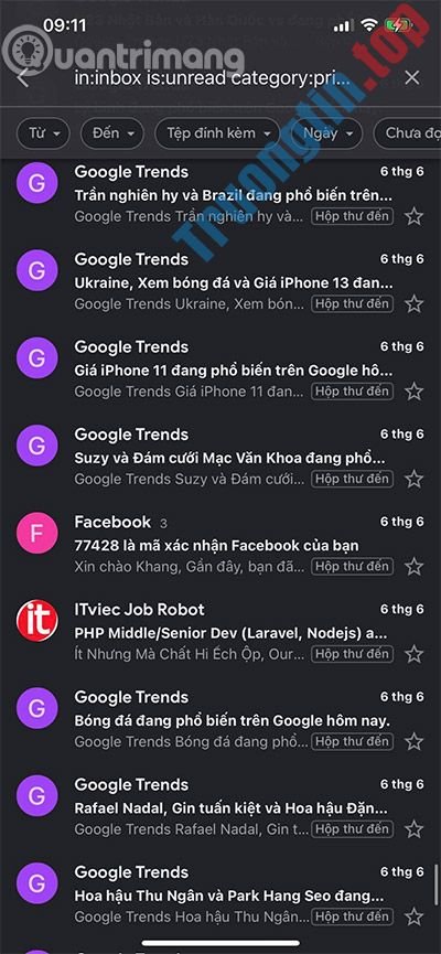 Cách xem thư đã đọc, chưa đọc Gmail nhanh nhất