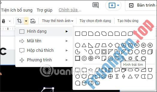 Cách&nbsp;cắt&nbsp;ảnh&nbsp;trong&nbsp;Google&nbsp;Slides&nbsp;hình&nbsp;tròn,&nbsp;trái&nbsp;tim