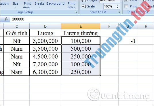 Cách chuyển số âm sang số dương Excel