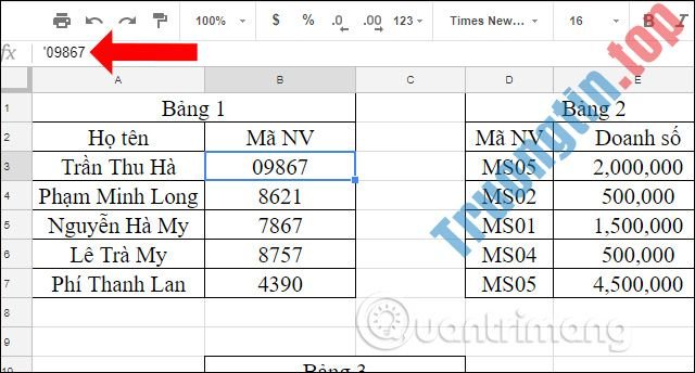 Cách&nbsp;nhập&nbsp;số&nbsp;0&nbsp;trong&nbsp;Google&nbsp;Sheets