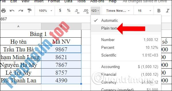 Cách&nbsp;nhập&nbsp;số&nbsp;0&nbsp;trong&nbsp;Google&nbsp;Sheets