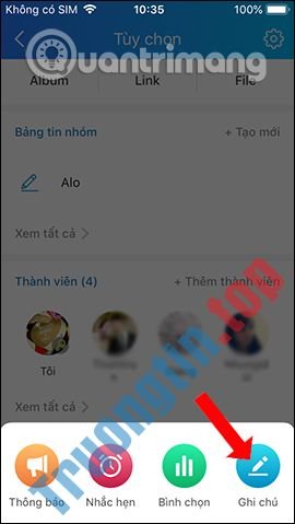 Cách&nbsp;tạo&nbsp;ghi&nbsp;chú&nbsp;trên&nbsp;nhóm&nbsp;Zalo