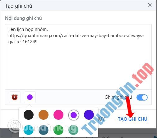 Cách&nbsp;tạo&nbsp;ghi&nbsp;chú&nbsp;trên&nbsp;nhóm&nbsp;Zalo